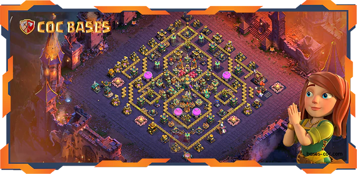Top War Base TH14 with link, Anti 2 Star, Hybrid, Trophy, Defense Layout – Clash of Clans (363)