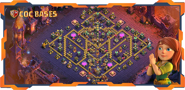 Top Base TH14 with link, War/CWL, Trophy, Anti 3 Star Layout – Clash of Clans (376)