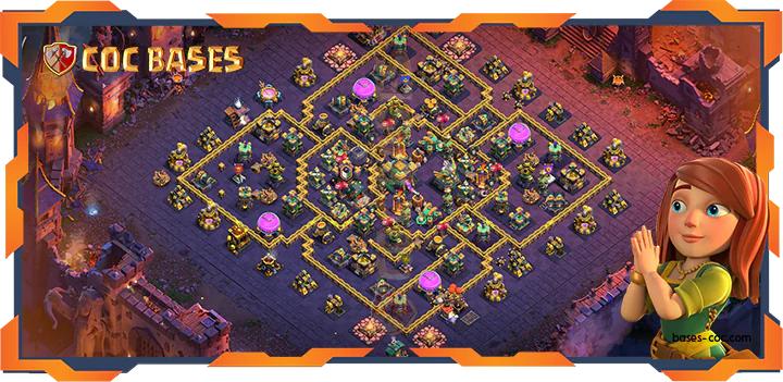 Top Base TH14 with link, War/CWL, Anti 3 Star, Trophy Layout – Clash of Clans (370)
