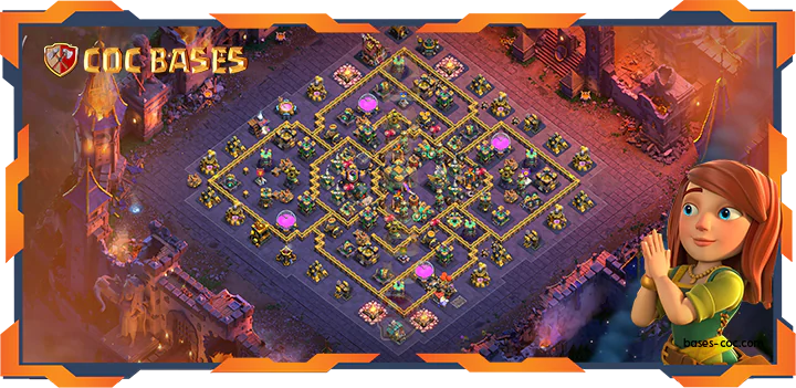 Top Base TH14 with link, War/CWL, Trophy, Anti 2 Star, Anti Air/Electro Layout – Clash of Clans (...