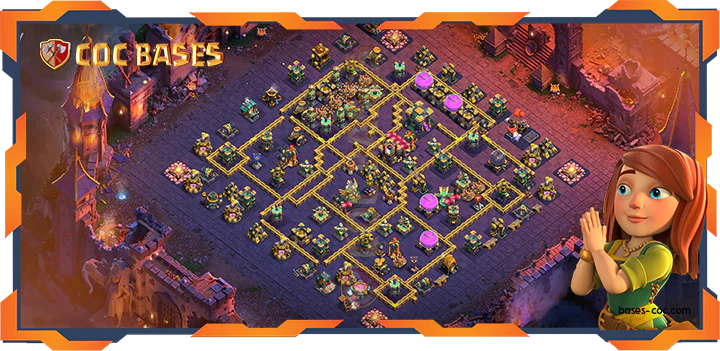 Top Base TH14 with link, War/CWL, Trophy, Anti 3 Star Layout – Clash of Clans (368)