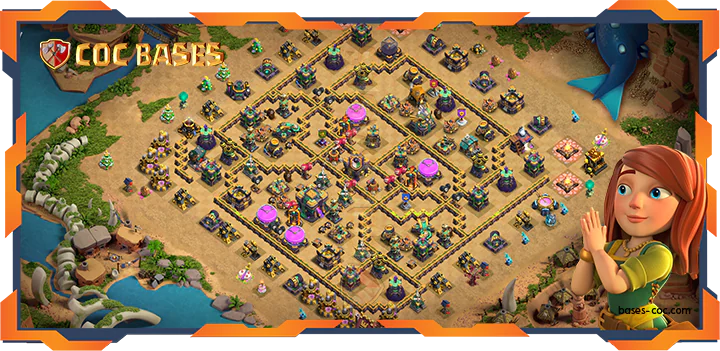 Top Farming Base TH14 with link, Anti Air/Electro, Hybrid, Trophy – Clash of Clans (360)