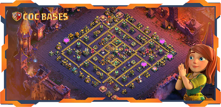 Top War Base TH14 with link, Trophy, Anti 3 Star, Anti Air/Electro Layout – Clash of Clans (374)