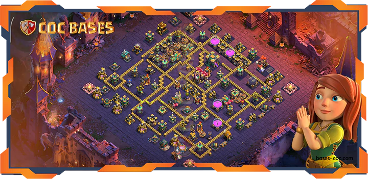Top War Base TH14 with link, Hybrid, Anti 2 Star, Trophy Layout – Clash of Clans (381)