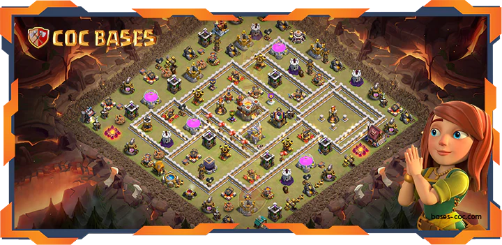 Top War Base TH11 with Link, Anti 3 Star Layout – Clash of Clans (323)