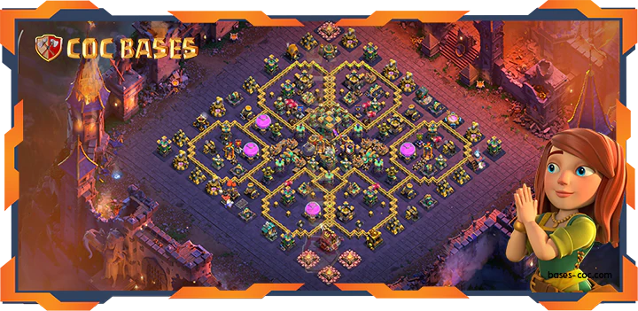 Top War Base TH14 with link, Anti 3 Star, Hybrid, Trophy Layout – Clash of Clans (362)