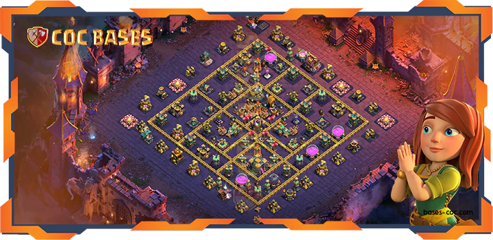 Top War Base TH14 with link, Trophy, Hybrid Layout – Clash of Clans (392)