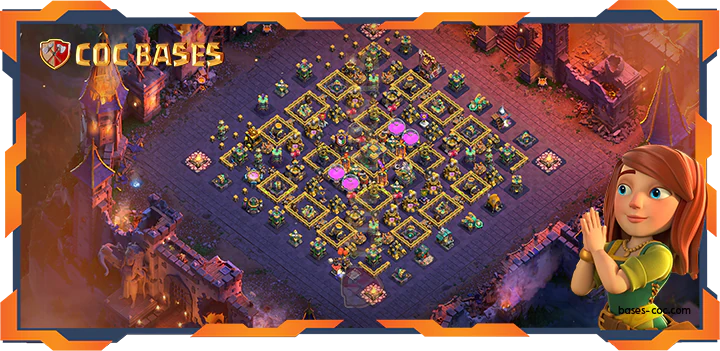 Top War Base TH14 with link, Hybrid, Anti 2 Star, Trophy Layout – Clash of Clans (385)