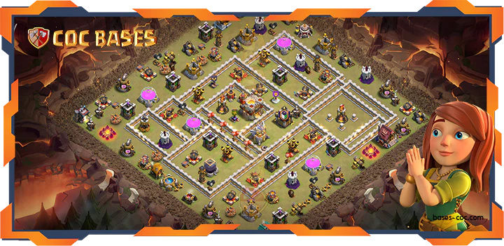 Top Base TH11 with Link, War/CWL, Anti Air/Electro Layout – Clash of Clans (337)
