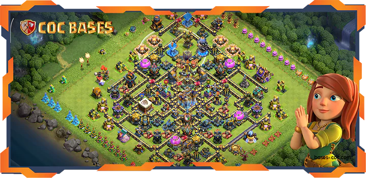 Top Anti 2 Star Base TH18 with Link, Hybrid Layout – Clash of Clans (89)
