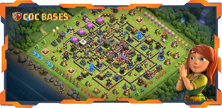 Top Anti 2 Star Base TH18 with Link, Hybrid Layout – Clash of Clans (82)