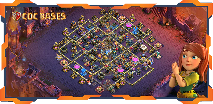 Top Base TH18 with Link, War/CWL, Anti Everything, Defense Layout – Clash of Clans (133)
