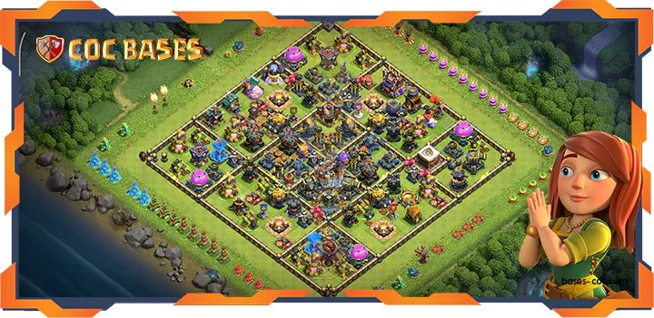 Top Base TH18 with Link, Anti Trophy, Anti Everything, Defense Layout – Clash of Clans (98)
