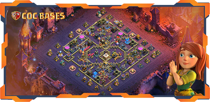 Top Base TH18 with Link, War/CWL, Defense, Anti Everything, Hybrid Layout – Clash of Clans (129)