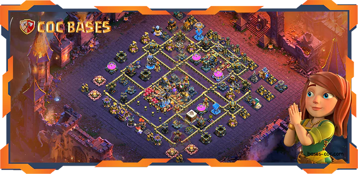 Top Base TH18 with Link, War/CWL, Anti Everything, Defense Layout – Clash of Clans (143)