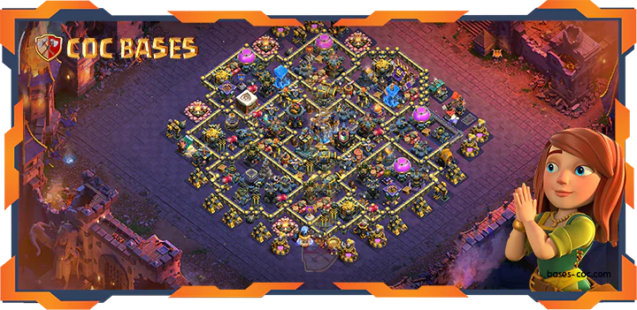 Top Base TH18 with Link, Defense, Anti Everything, Hybrid Layout – Clash of Clans (97)
