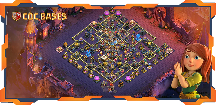 Top Base TH18 with Link, War/CWL, Defense, Anti 3 Star Layout – Clash of Clans (119)