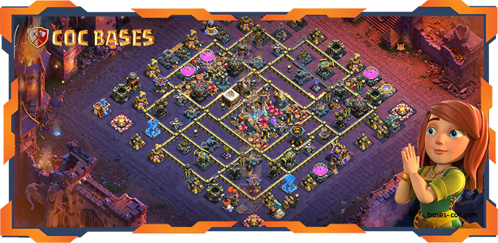 Top Base TH18 with Link, War/CWL, Anti Everything, Defense Layout – Clash of Clans (126)