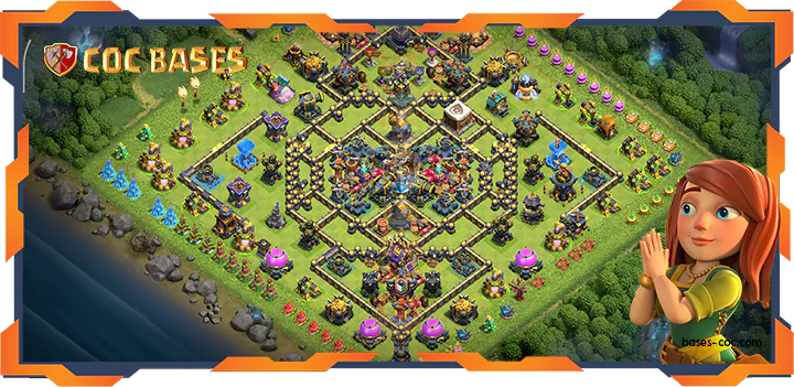 Top Trophy Base TH18 with Link, Defense Layout – Clash of Clans (95)
