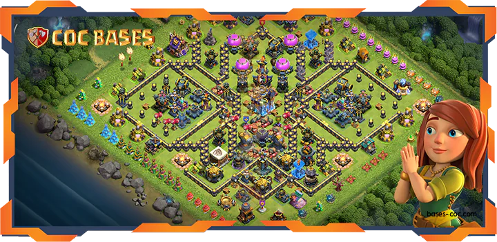Top Trophy Base TH18 with Link, Defense Layout – Clash of Clans (92)