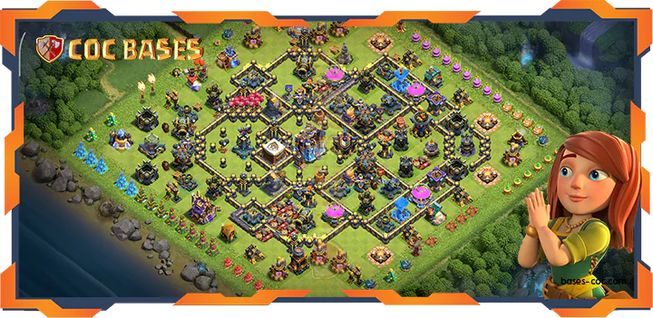 Top Trophy Base TH18 with Link, Defense Layout – Clash of Clans (128)