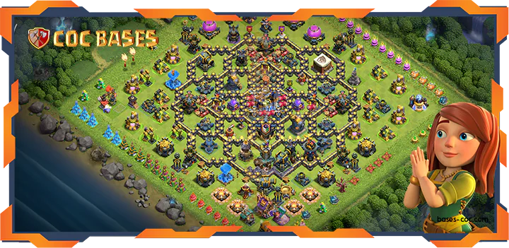 Top Trophy Base TH18 with Link, Defense Layout – Clash of Clans (106)