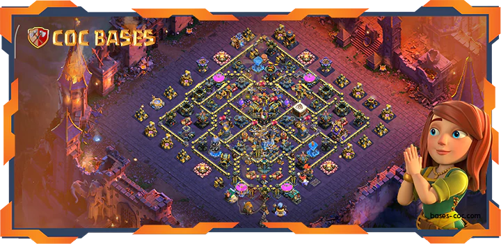 Top War Base TH18 with Link, Anti 3 Star Layout – Clash of Clans (144)
