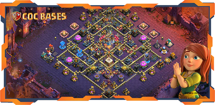 Top War Base TH18 with Link, Anti 3 Star, Hybrid Layout – Clash of Clans (87)