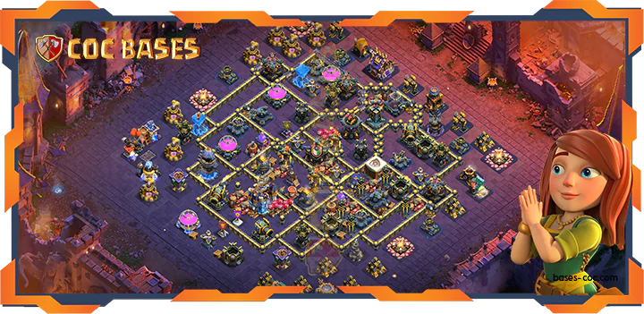 Top War Base TH18 with Link, Defense, Anti Everything Layout – Clash of Clans (122)