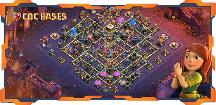 Top War Base TH18 with Link, Anti Everything, Defense Layout – Clash of Clans (123)