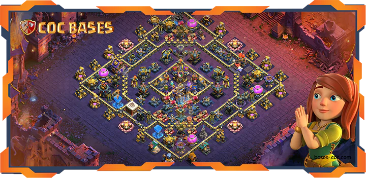 Top War Base TH18 with Link, Anti 2 Star, Defense, Hybrid Layout – Clash of Clans (114)