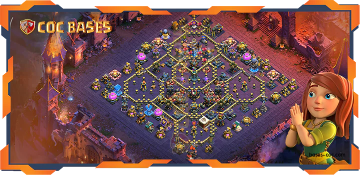 Top War Base TH18 with Link, Anti 3 Star, Defense Layout – Clash of Clans (96)