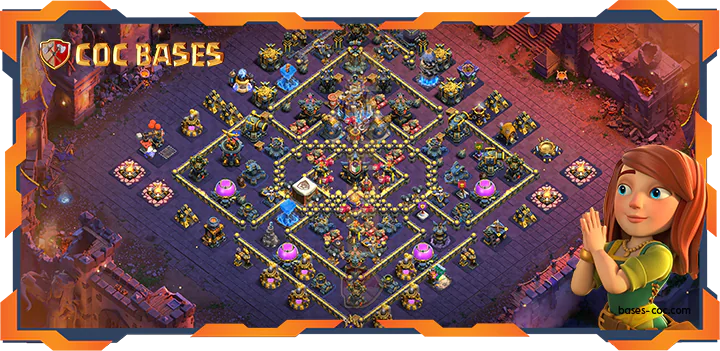 Top War Base TH18 with Link, Defense Layout – Clash of Clans (83)