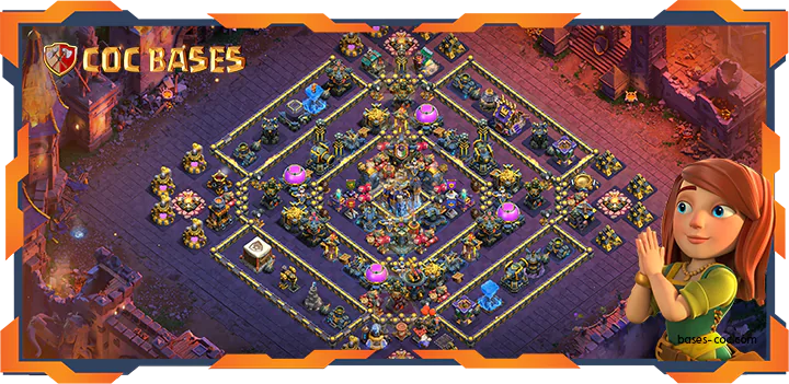 Top War Base TH18 with Link, Defense, Anti 2 Star Layout – Clash of Clans (112)