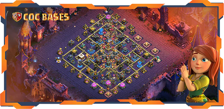 Top Base TH18 with Link, War/CWL, Anti Air / Electro Layout – Clash of Clans (110)