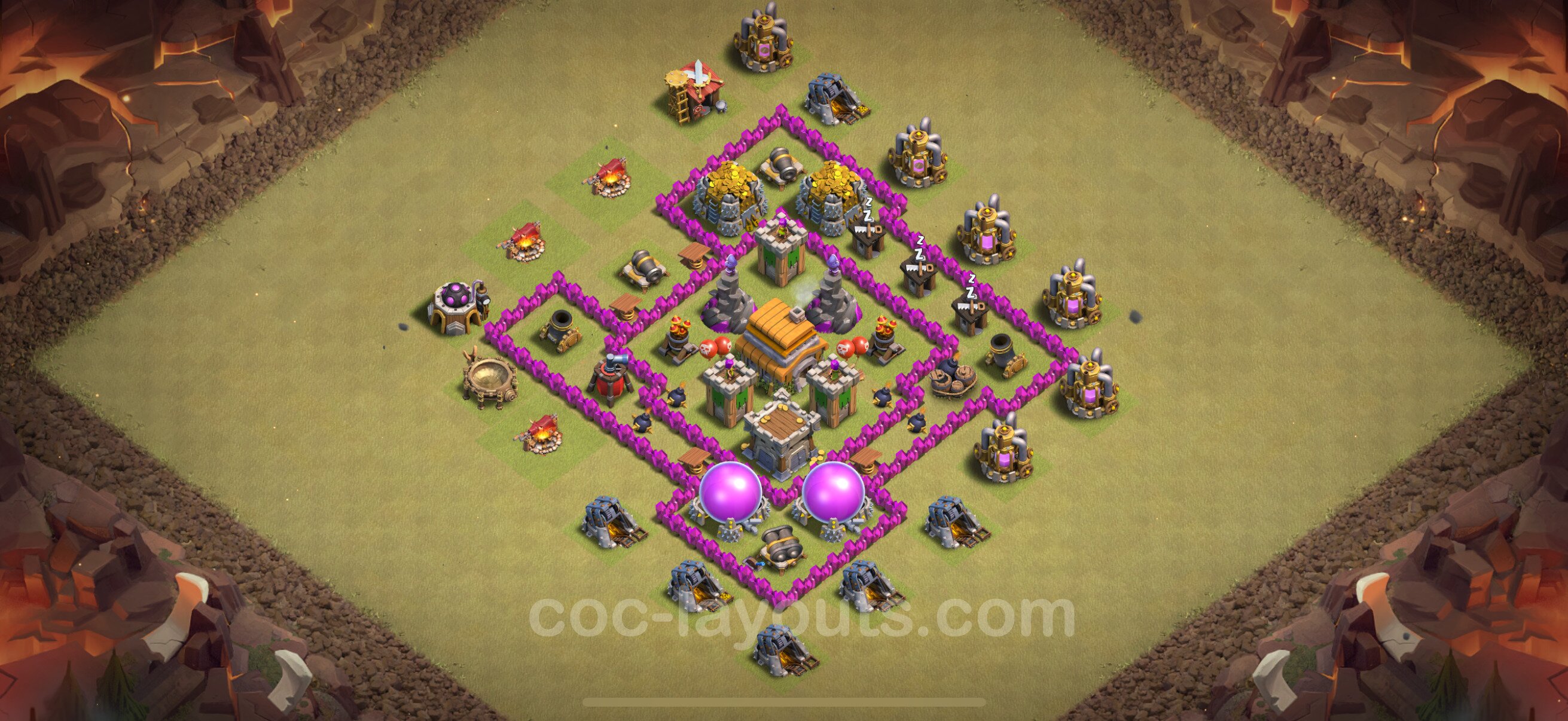 TH6 Die Anti 3 Sterne War Base vom RH6 #62