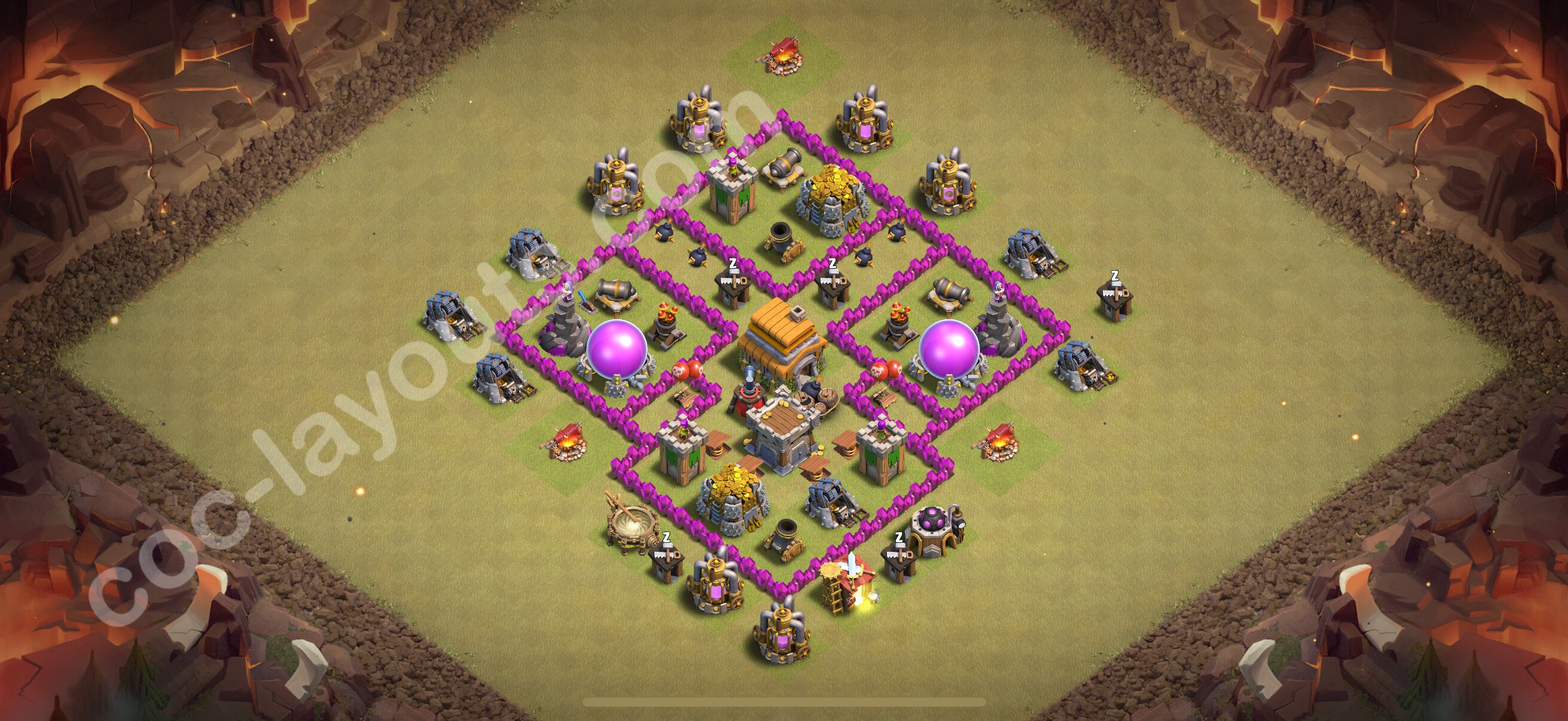 TH6 Die Anti 3 Sterne War Base vom RH6 #60