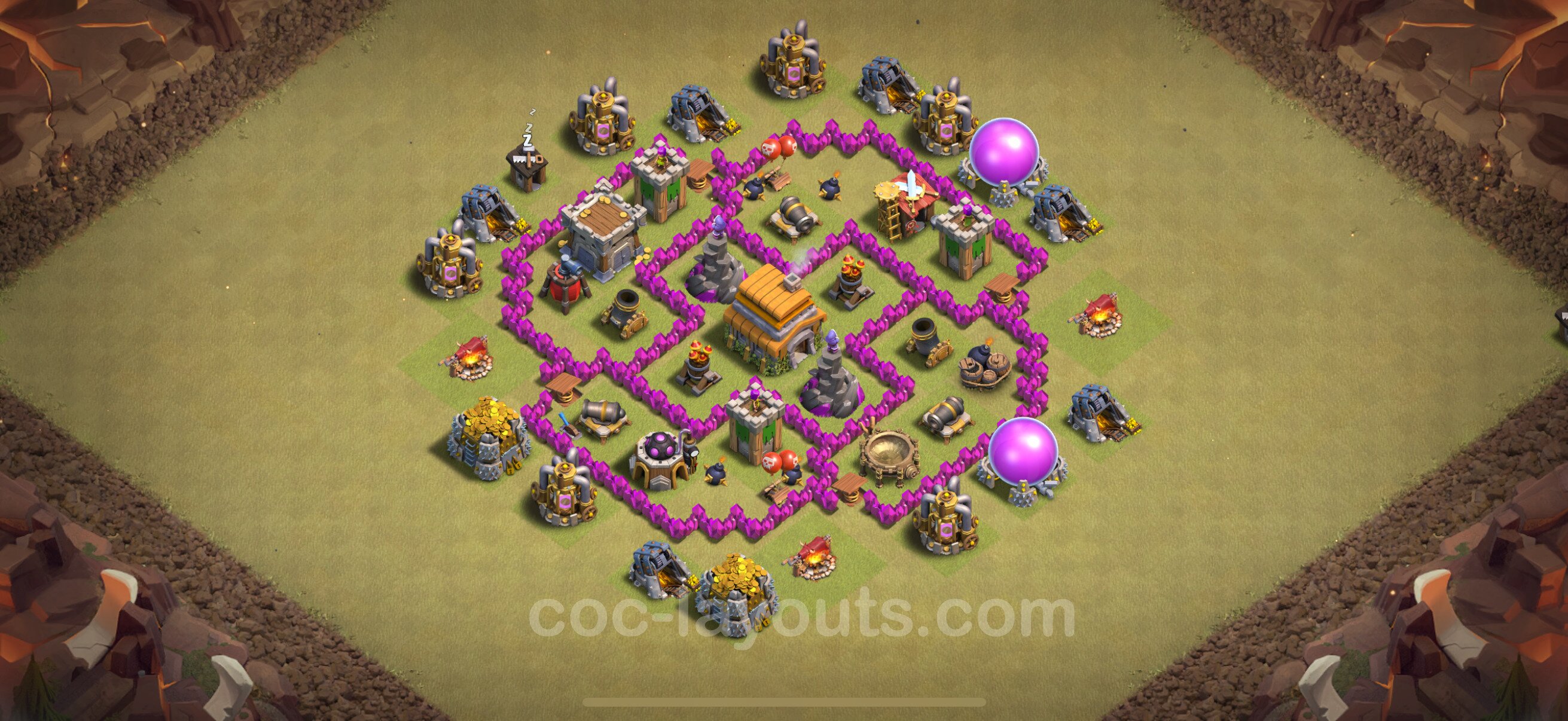TH6 Die Anti 3 Sterne War Base vom RH6 #41