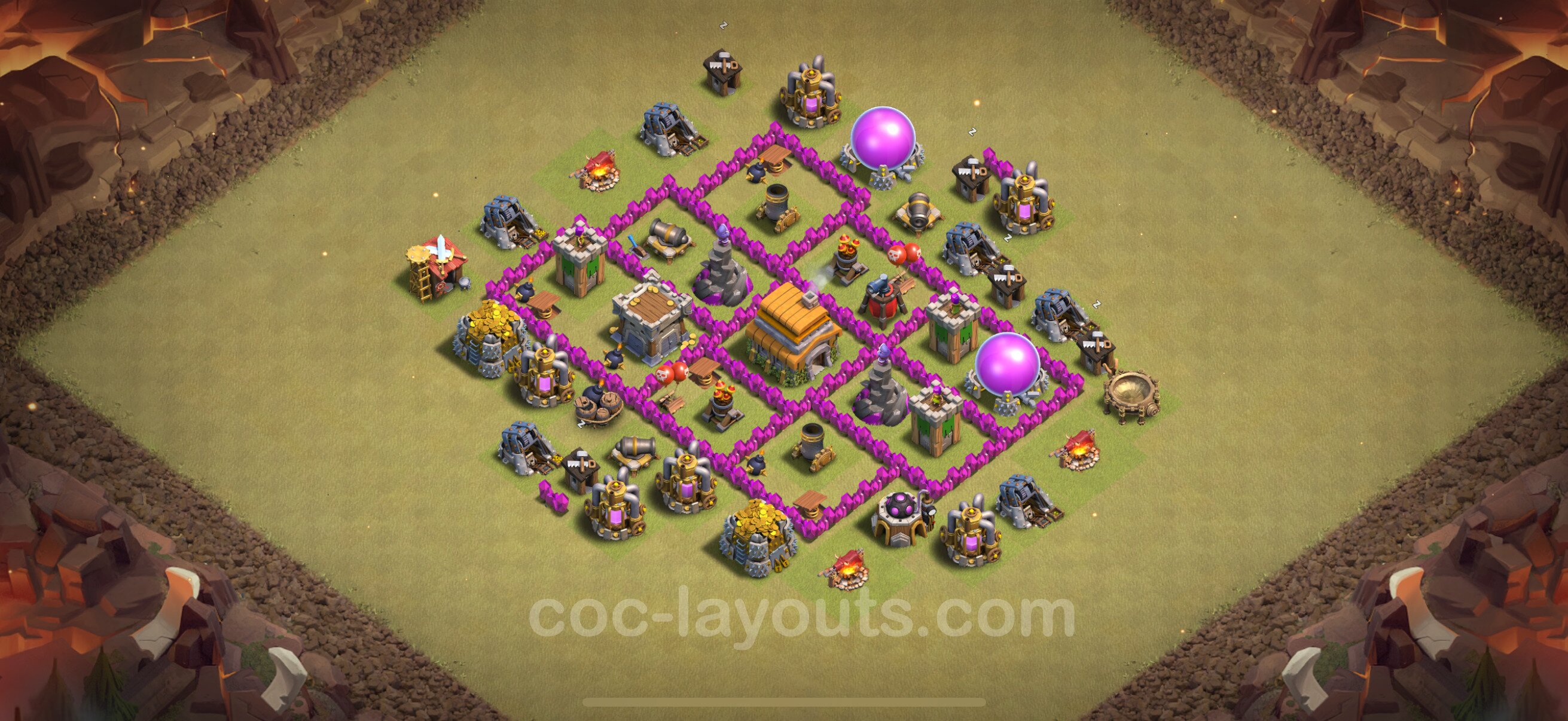 TH6 Die Anti 3 Sterne War Base vom RH6 #45