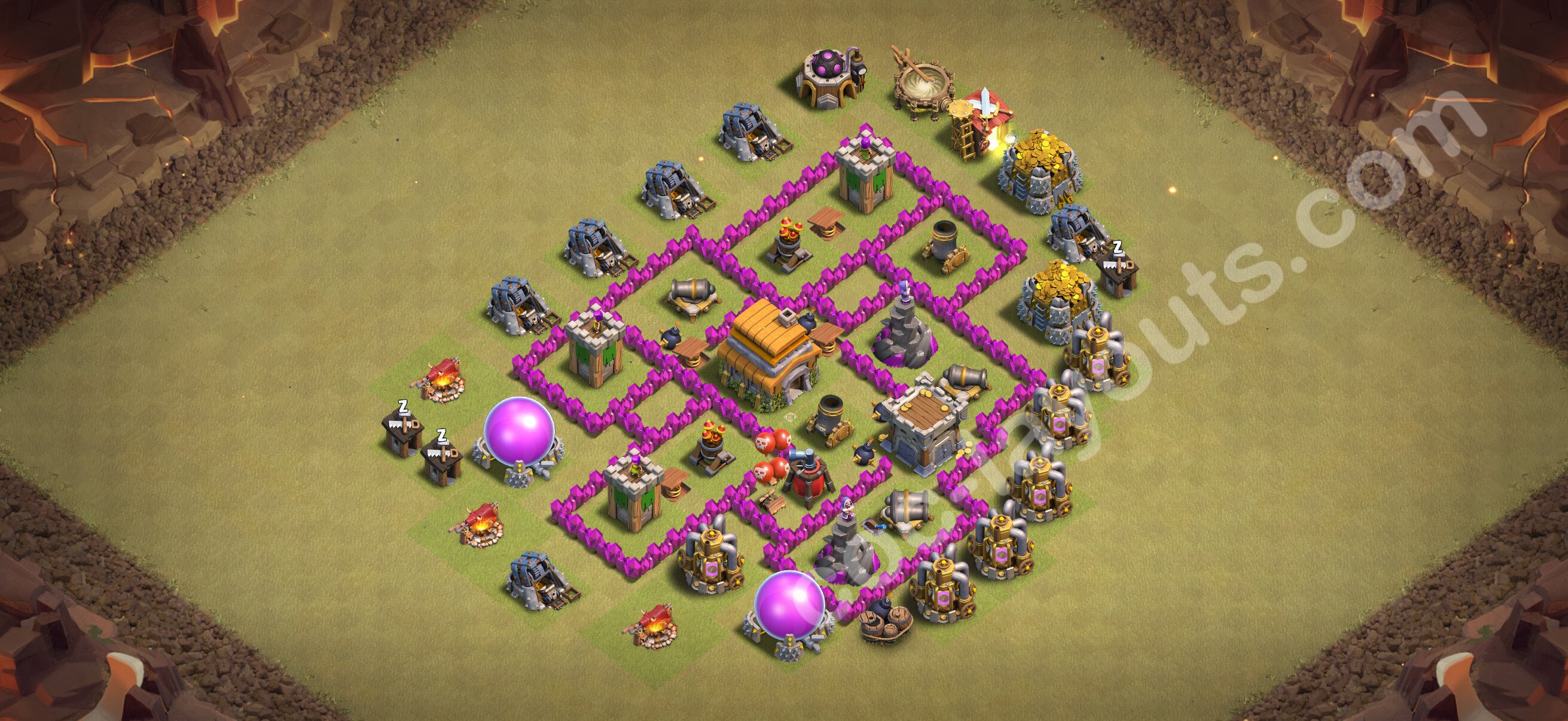 TH6 Die Anti 3 Sterne War Base vom RH6 #70