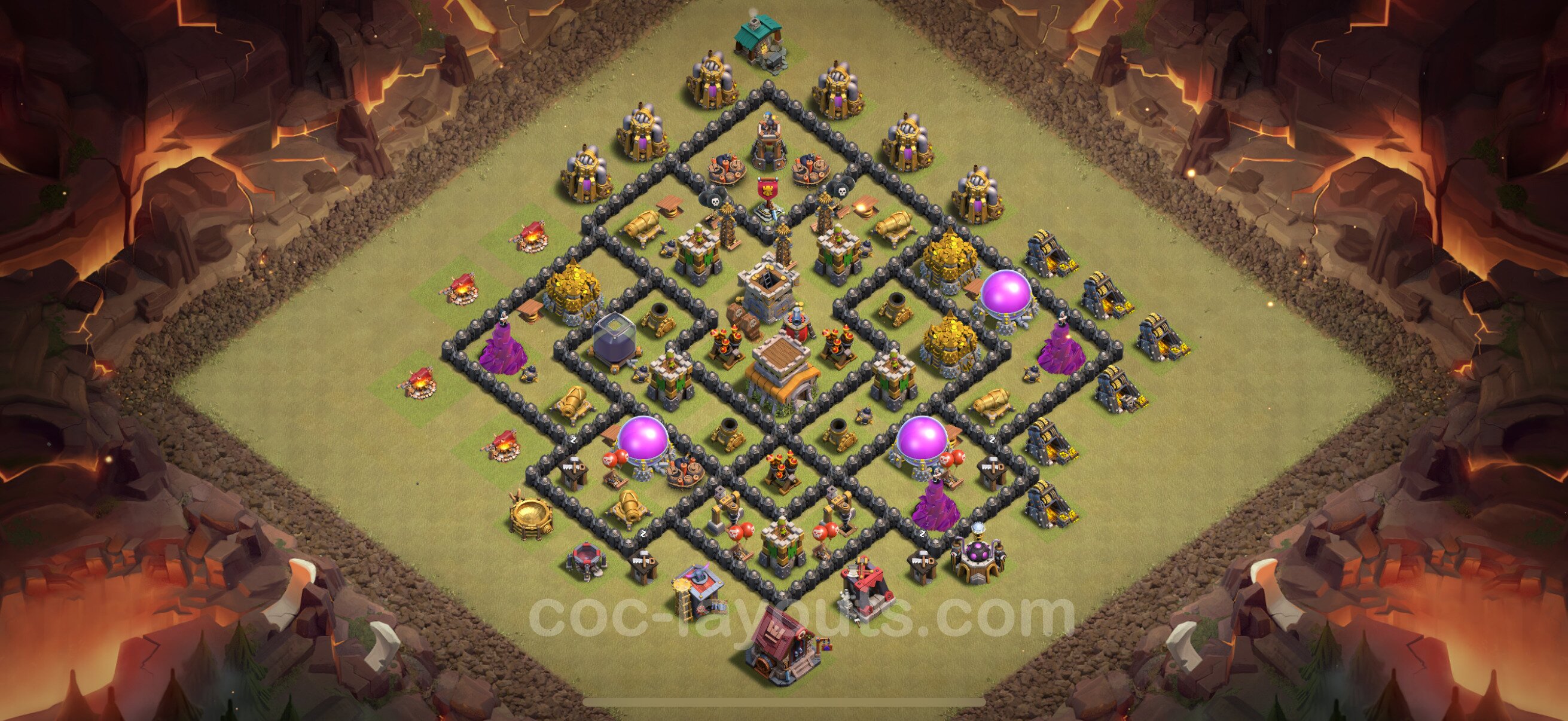 TH8 Die Anti 2 Sterne War Base vom RH8 #130